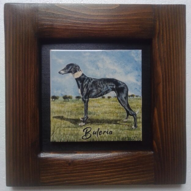 HD026 (≈ 26×26 cm) – Spanish Greyhound